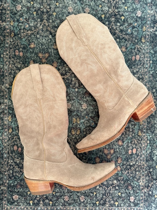 Tecovas Shoes - Tecovas Fawn The Annie Suede Cowgirl Boots